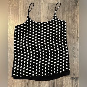 Black and white polka dot cami camisole tank top